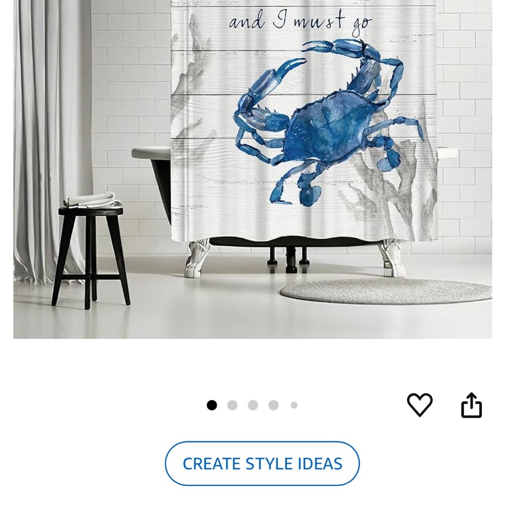 Crab shower curtain